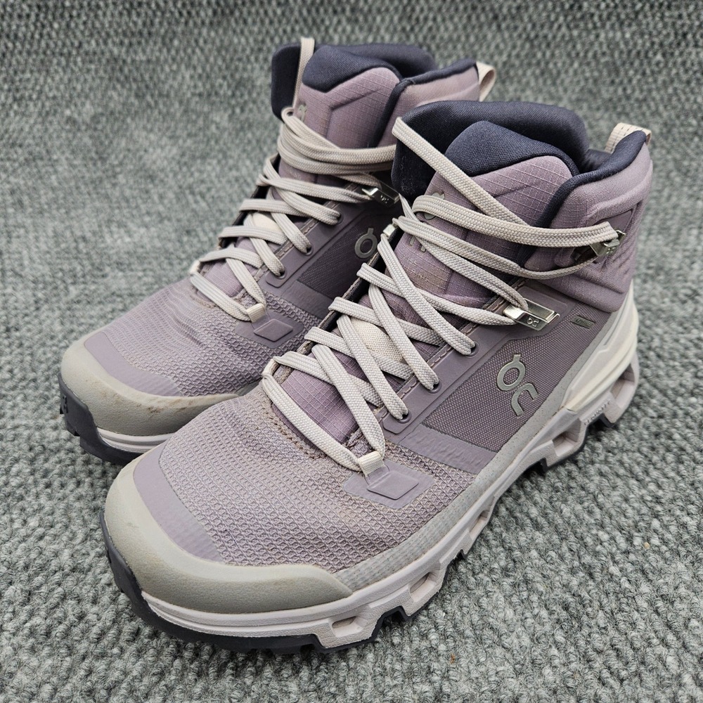 On Running (Women's 7) Purple Cloudrock 2 Waterproof Hiking Boots Trail Shoes